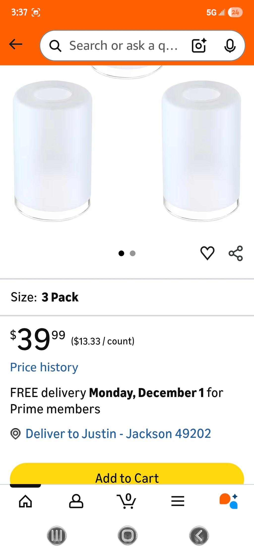 3 frosted light covers